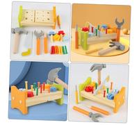 ULDIGI Educational Pounding Peg Workbench with Wooden Hammer Developmental for Learning and Spatial Skills Building in Bright Colors