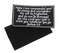 ULDIGI Embroidered Bible Verse Armband Patch Hook and Loop Fastener, Religious Clothing Decorative Sticker for Diy Sewing, Grey-edged Christian Craft Accessory