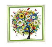 ULDIGI Embroidery Kit Beginner DIY Cross Stitch Set Beautiful Tree Pattern Eco Cotton Thread Home Decor