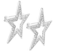 ULDIGI Five-Pointed Star Rhinestone Dress Pins Silver 2pcs Lightweight Accessories for Women at Weddings and Everyday Wear
