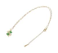ULDIGI Four-leaf Clover Collarbone Necklace Pendant Cute Leaves Clover Necklace for Women St Patricks Day Shamrock Amulet