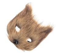 ULDIGI Foxy Half Face Animal Mask Soft Fluffy Cosplay Fox Masquerade Halloween Costume Party Accessory for Men Women Unique Kitsune Style Eyecatching Design for Masquerade Ball and