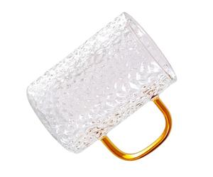 ULDIGI Glass Coffee Cup Handheld Mug Thickened Glass 300Ml for Tea and Iced Coffee at Home