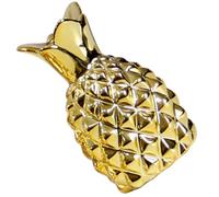 ULDIGI Golden Ceramic Flower Vase with Pineapple Pattern Artistic Farmhouse Style Decorative Desktop Vase Home Decoration Ornament for Dining Table and Living Room