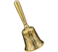 ULDIGI Hand Bell for Brass with and Multi-functional Pentagram Shape Anti-skid Bottom, Vintage Style Mini Altar Bell Meditation, Rituals, and Spiritual Use