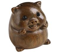 ULDIGI Handcrafted Wooden Pig Ornament Keyring Pendant Green Sandalwood Cute DIY Adornment for Home Decor and Fine Craftsmanship with Gloss Finish