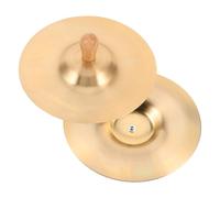 ULDIGI Handheld Brass Finger Cymbals with Wood Handle for Mini Percussion Instrument for Belly Dance Party Music Band Portable S Musical