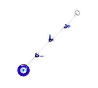 ULDIGI Handmade Colored Blue Eye Wall Hanging Ornament with Three Swallows Glazed Devil Eyes Pendant for Home Protection Evil Decor for Luck and Blessing
