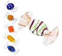 ULDIGI Handmade Mini Candy Ornaments 6Pcs Set, Japanese Style Glass Candy Craft Decor for Hotel and Home Tabletop Display, Random Style Desktop Sweet Adornments