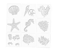 ULDIGI Hawaiian Ocean Series Hollow Art Stencils for Transparent Sea Creatures Painting Templates for DIY Home Decor Reusable Crafting Tools to Enhance Creativity and Hand-Eye