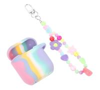ULDIGI Headphone Protective Case Rainbow Wireless Headphone Box Chain Headset Cover Compatible for Airpods Earphone Case Strap Random Color