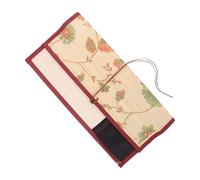 ULDIGI Japanese Style Retro Bamboo Paint Brush Holder 9-Slot Canvas Roll-up Pencil Case for Artists and Students, Large 40x35cm Watercolor Brush Organizer for Travel and Storage