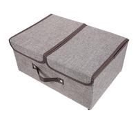ULDIGI Large Capacity Folding Clothes Storage Bin with Double Lid Grey Collapsible Organizer Box for Sweater and Underwear Storage 1pcs