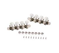 ULDIGI Mandolin Guitar Machine Heads Silver Metal Tuning Pegs 4 Left and 4 Right round Button Replacement for Electric Guitar Strings 11 X 4 X 2.6 CM
