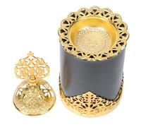 ULDIGI Matte Black Arab Style Incense Holder Decorative Middle Eastern Ceramic Censer Burner for Home Fragrance and Aromatherapy Table Décor