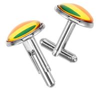 ULDIGI Men'S Rainbow Cufflinks Silver 1 Pair Shirt Sleeve Embellishment Designed for Parties and Everyday Casual Wear
