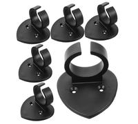 ULDIGI Microphone Wall Holder 6pcs, Wall Mount Bracket Heart-shaped Clips, Black Abs, for Mic and Nameplate, Suitable for Ktv and Venues