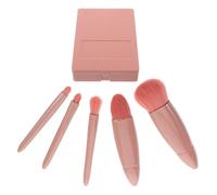 ULDIGI Mini Travel Makeup Brush Set with Mirror Complete Cosmetic Brush Kit for Foundation Eyeshadow Powder with Soft Tips Easy Grip Design for Women the Go