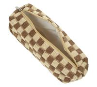 ULDIGI Multifunctional Stationery Bag Checkerboard Pencil Case Zipper Student Pencil Pouch