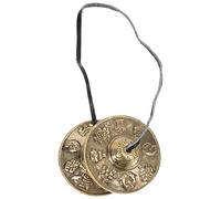 ULDIGI Nepal Style Copper Yoga Cymbals Bell Finger Percussion Instrument Multipurpose and Easy to Carry for Yoga Meditation and Workplace Use