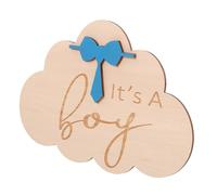 ULDIGI Newborn Name Sign Wooden Cloud Birth Announcement Prop for Photos Decor for Room Smooth Finish Design for Nursery Announcements