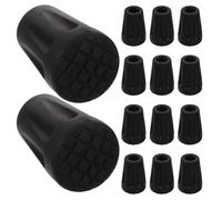 ULDIGI Non-Slip Rubber Walking Stick Tips Short Round End Caps 20pcs Black with Easy Installation, Reduce Abrasion for Crutch and Hiking Pole for Terrains and Hiking Stability