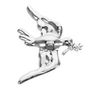 ULDIGI Pin Fashion Silver Featuring Elegant Peace Brooch Stylish a Dove Design, Made from Meticulously Polished Zinc Alloy Securing Adding a Vintage Touch Jewelry for Bags to Women’s