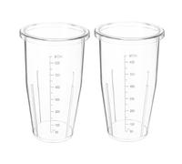 ULDIGI Plastic Transparent Measuring Cups 2pcs Replacement Blender Cups 650ml with Graduated Scale for Juicing and Smoothie Making Easy-Clean Blender Accessories