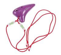 ULDIGI Portable Mini Ocarina Six Holes Ethnic Musical Instrument in Purple with Lanyard for Beginners Made of Sturdy Dolomite Random Color