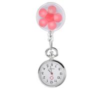 ULDIGI Portable Nurse Watch with Quartz Movement and Retractable Clip, Featuring Cute Cartoon Flower Design in Pink, Easy to Pick and Does Not Affect Hand Wash, as Graduation Party