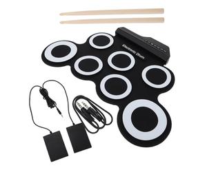 ULDIGI Portable USB Hand Roll up Electronic Drum Set with Silicone Pads for Boys and Girls and Beginners, Real Drumming Experience and Professional Demonstration Song, for Practicing