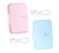 ULDIGI Portable Wet Tissue Warmers Abs Material Large Capacity Light Weight Baby Wipe Warmers 2pcs with USB Cables Soothing and Calming Baby in Blue and Pink for Diaper Changing at Home