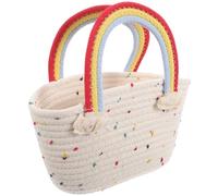 ULDIGI Rainbow Woven Handbag Tote Bag, Cotton Thread for Women