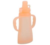 ULDIGI Refillable Silicone Food Pouches No Spill Squeeze Holder for Puree Yogurt Smoothies Orange Reusable Food Storage Containers for Breast Milk and Bottles
