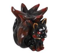 ULDIGI Resin Nine Tailed Fox Crystal Ball Base Stand Jade Statue Ornament for Spheres Decorative Home Office Desk Display Dark Color Resin Craft Sculpture Random Color