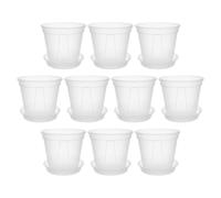 ULDIGI Root Controlled Orchid Pot with Tray and Drainage Hole, Plastic Plant Pot for Indoor and Balcony Use, round Pp Material Nursery Planter Maintaining Tidy Environment and Collecting