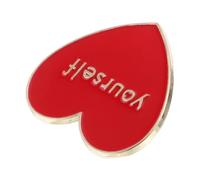 ULDIGI Self-love Heart Enamel Pin Cartoon Brooch with English Word Design Oildrip Alloy Lapel Badge for Valentine Day Accessories Jackets Bags and Backpacks Decoration