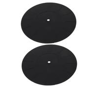 ULDIGI Silicone Turntable Mats Replacement Slipmats 2pcs Simple and Stylish Design Anti-slip and Damping Effect, Black for Vinyl Record Players Suitable for Turntables
