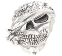 ULDIGI Silver Gothic Skull Brooch Pin for Men and Women, Alloy Material with Clip Pin Backing, Unique Punk Style Decoration for Halloween Costumes and Cosplay Party Accessories