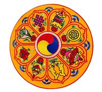 ULDIGI Singing Bowl Holder Pad Tibetan Singing Bowl Pillow Yellow Fabric Compact Design Simple Style Delicate Embroidery Convenient to Store and Carry for Meditation Practice