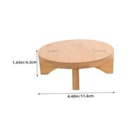 ULDIGI Small Bamboo Wooden Plant Stand Round Riser Stable Decorative Pedestal for Indoor Flowerpot Candle Display Tabletop Home Office Decor