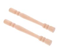 ULDIGI Small Wooden Balusters Solid Wood Unfinished Roman Column Style Decorative Pillars 22X2Cm for Furniture Crafts Home Display 2Pcs