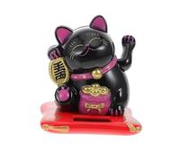ULDIGI Solar-powered Cat Decor Waving Cat Statue for Home Office Car Interior