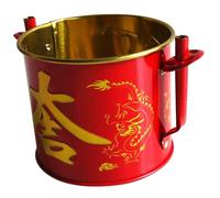 ULDIGI Stainless Steel Incense Burner Bright Red Pattern Decorative Incense Bowl for Offerings Tabletop and Temple Scent Stick Holder