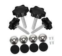 ULDIGI Star Knobs Kit Non-Slip Comfortable Hand Grip 4 Sets with Bolt and Washers M8 Threaded Knob Replacement Plastic and Iron for Fences and Shop-Built Jigs