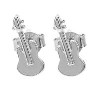ULDIGI Sterling Silver S925 Guitar Ear Studs Pair with Ear Backs Creative Music-Themed Decorative Earrings for Women’s Stylish Lightweight and Hypoallergenic