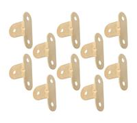 ULDIGI T Bracket with Concealed Installation Corner Braces 10pcs Brass 90 Degree Right Angle Furniture Corner Connector Brackets and Heavy Load Support for Shelves and Cabinets for DIY
