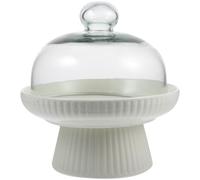 ULDIGI Tall Porcelain Cupcake Stand with Striped Design, Lightweight and Wear Resistant Fruit Serving Plate for Weddings and Banquets, Beautiful and Chic Look