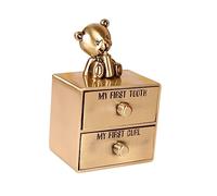 ULDIGI Tooth and Hair Curl Keepsake Box Premium Storage for First Tooth and Curl Decorative Childhood Memory Organizer for Boys and Girls Compact Design with Animal Patterns