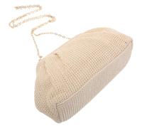 ULDIGI Trendy Woven Dumpling Cloud Bag for Women with Detachable Chain Shoulder Strap, Lightweight Polyester and Alloy Evening Clutch Purse for Formal and Informal Events, Accommodates